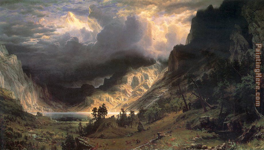 Storm in the Rocky Mountains, Mt Rosalie painting - Albert Bierstadt Storm in the Rocky Mountains, Mt Rosalie art painting